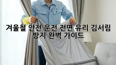 겨울철 안전 운전, 전면 유리 김서림 방지 완벽 가이드!